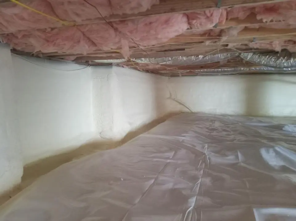Crawl space encapsulation with closed-cell spray foam for Attic Insulation in Bayonne